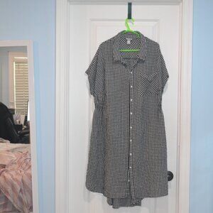 Pre-owned Ava Vivi black and white gingham midi dress Size 3x